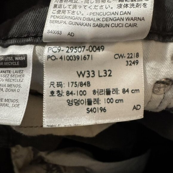 Levis 502 Jeans Mens 33x30 Gray Regular Taper Stretch Denim Pants Casual - Picture 6 of 12